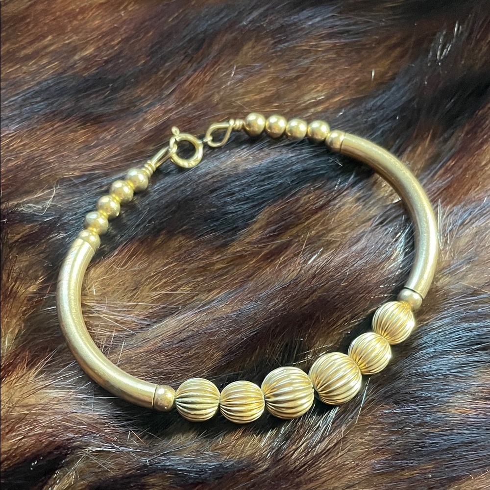14k gold filled bead bracelet